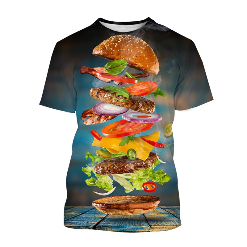 Men'S Fashion Hamburg - Funny Food 3D Printed T-Shirt Men