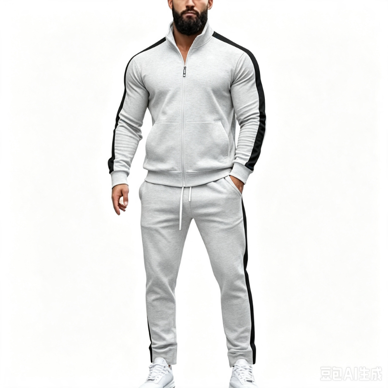 Men'S Fashion Zipper Jacket - Fashion Men Tracksuit Casual Joggers Patchwork