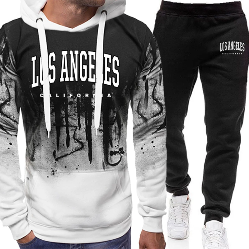Men'S Fashion Clothing - Fashion Men's Tracksuit Print Casual Splashed