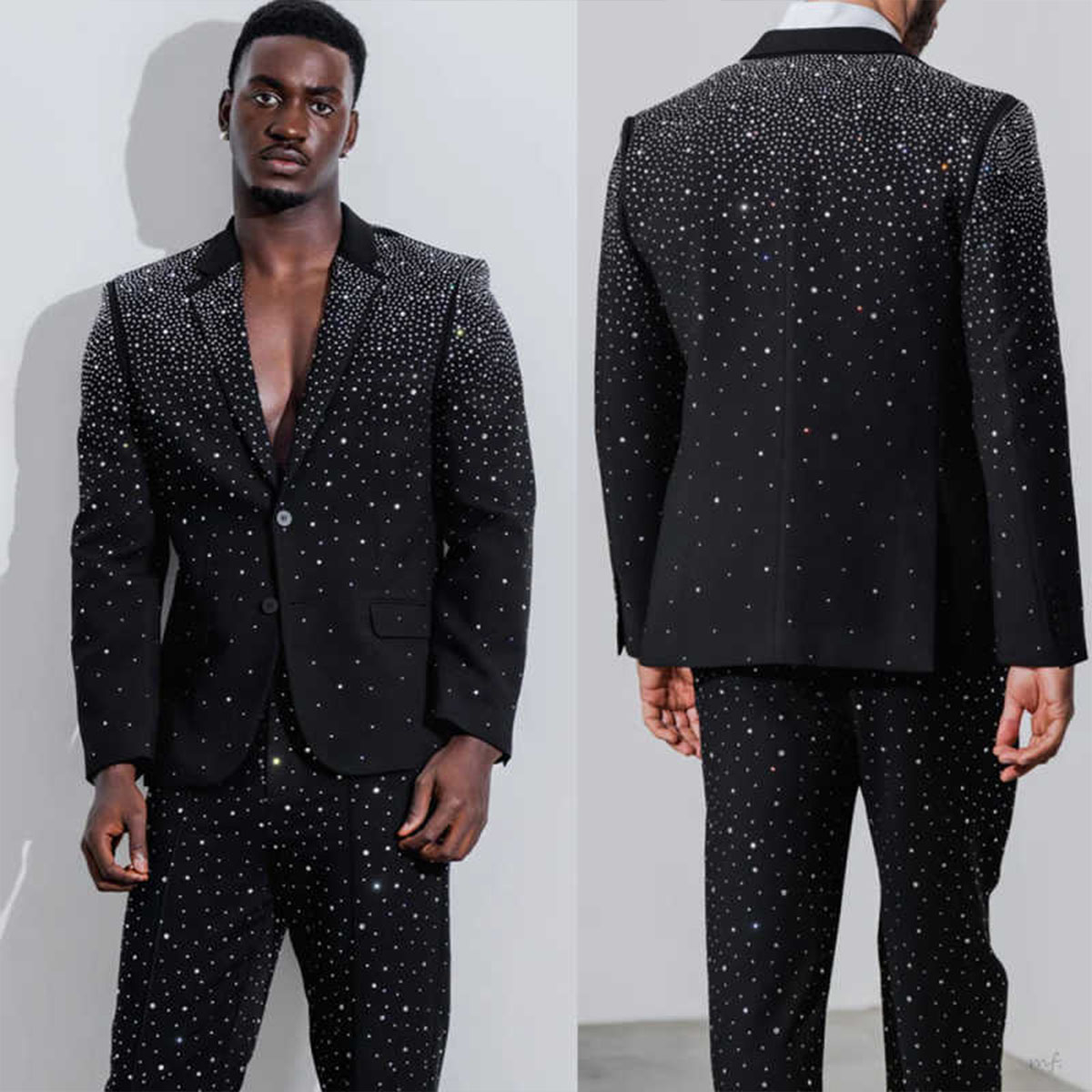 Mens Fashion Blazer - Luxury Diamond Mens Suits Groom Wedding