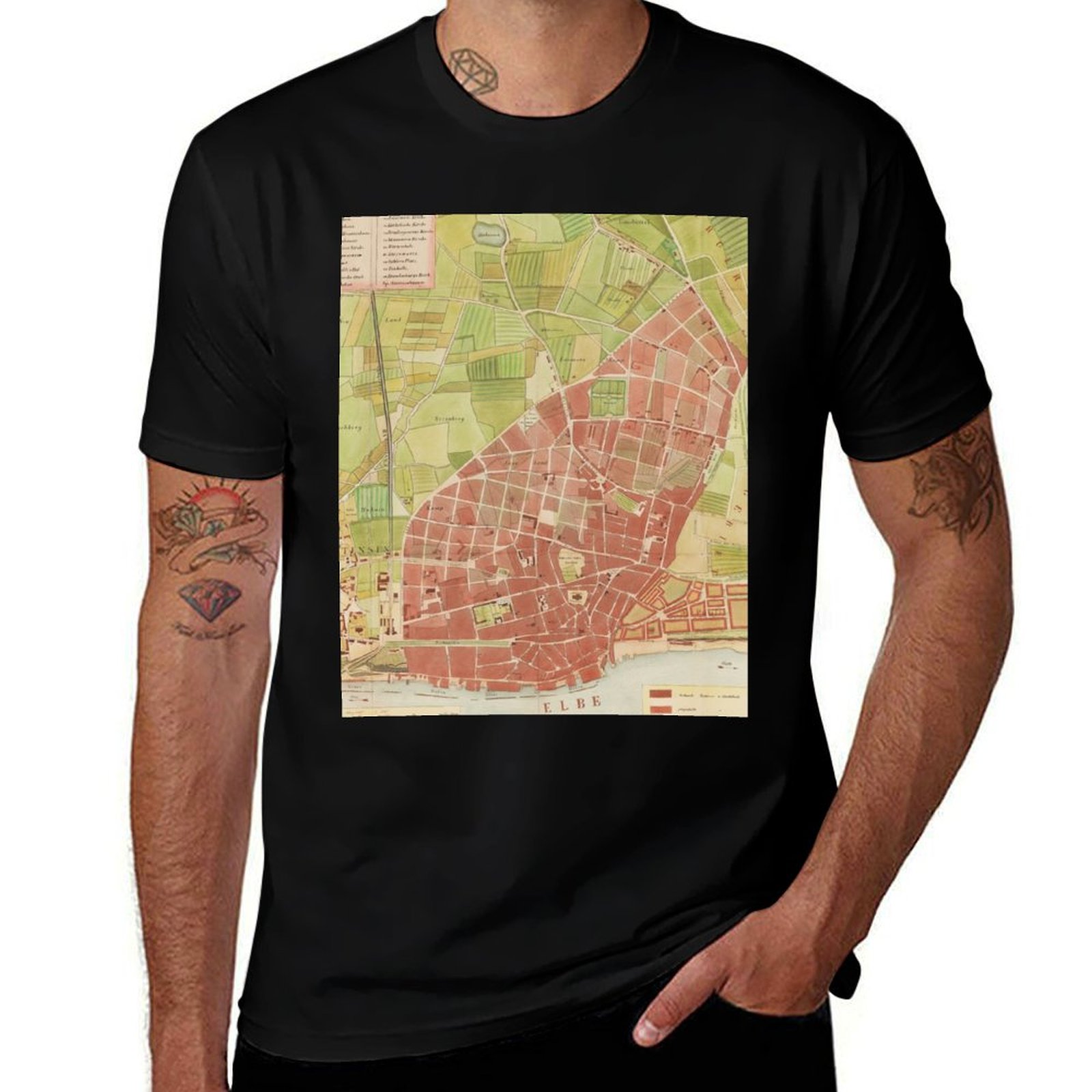 Vintage Altona Hamburg Map (18 - Men'S Fashion Hamburg 评论和价格