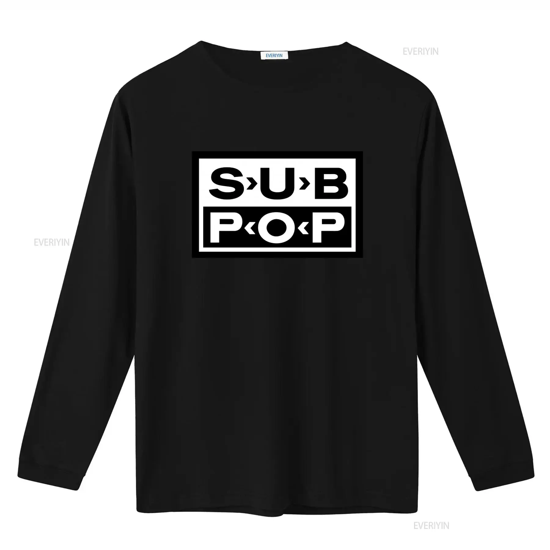 Sub Pop Logo T Shirt Black wit - Mens Fashion Black Shirt 评论和价格
