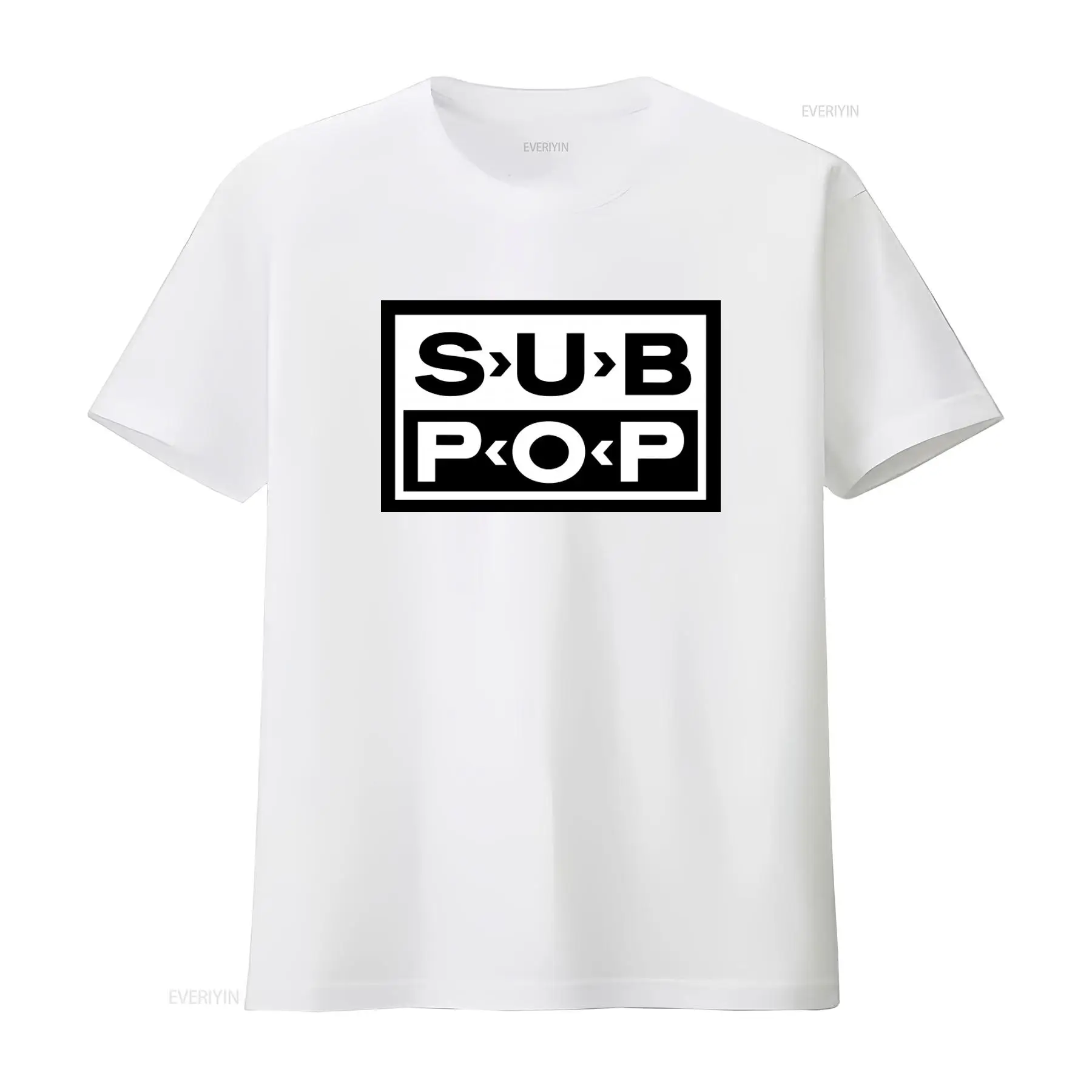 Sub Pop Logo T Shirt Black wit - Mens Fashion Black Shirt 评论和价格