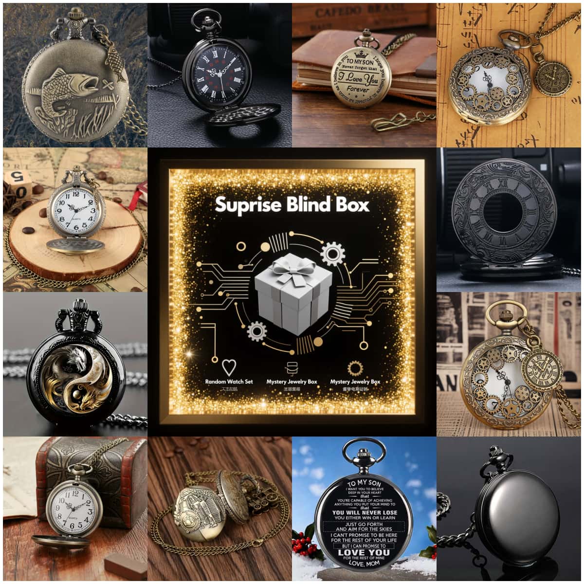 1PC Surprise Mystery Watch Bli - Fashion Mens Watches 评论和价格