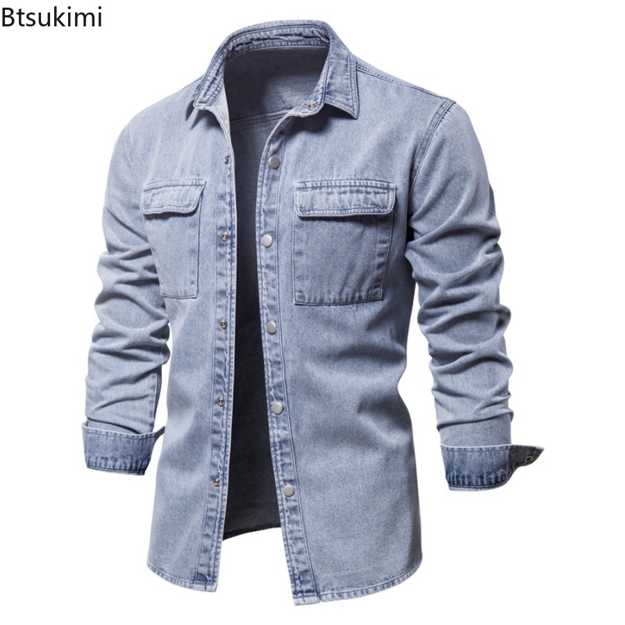 Spring Autumn Men's Fashion Sl - Jeans Shirt Fashion For Men 评论和价格