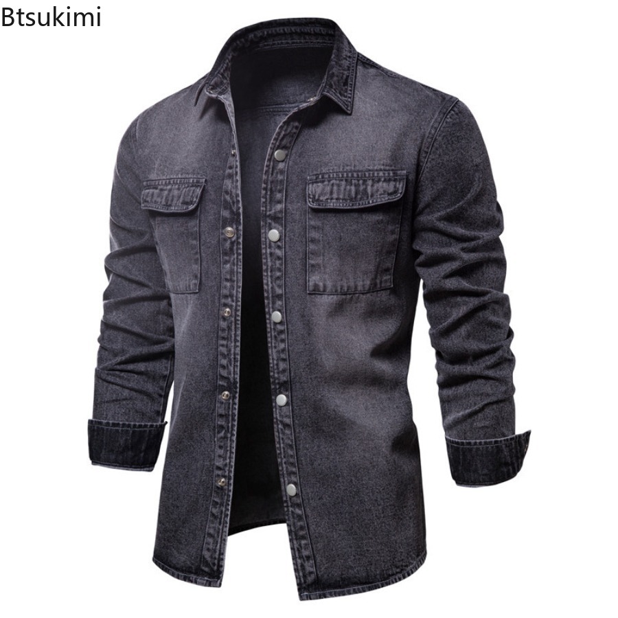 Spring Autumn Men's Fashion Sl - Jeans Shirt Fashion For Men 评论和价格