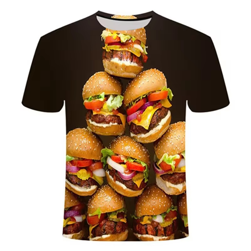 Funny Food 3D Printed T-Shirt  - Men'S Fashion Hamburg 评论和价格