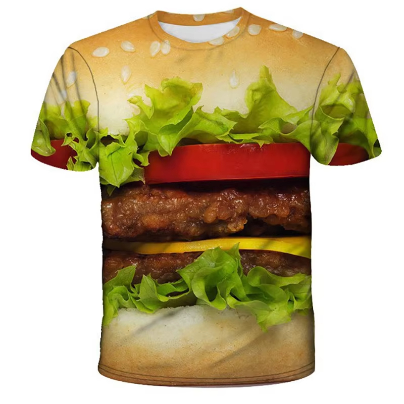 Funny Food 3D Printed T-Shirt  - Men'S Fashion Hamburg 评论和价格