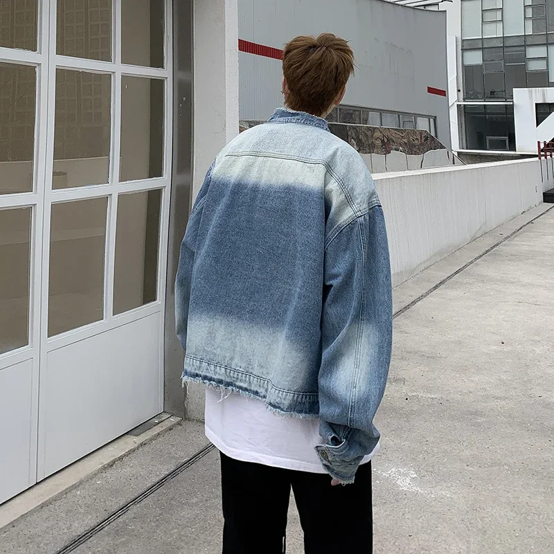 American Retro Hip Pop Raw Edg - Mens Fashion Denim Jacket 评论和价格