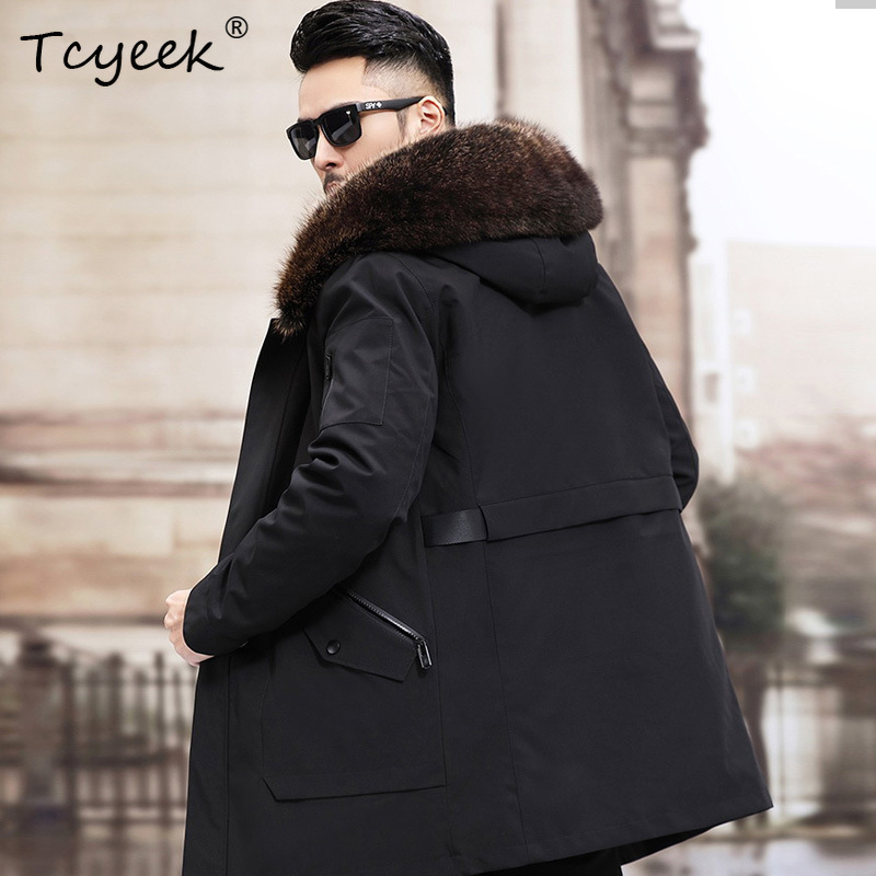 Tcyeek Sliver Fox Fur Collar W - Men'S Fashion Zipper Jacket 评论和价格