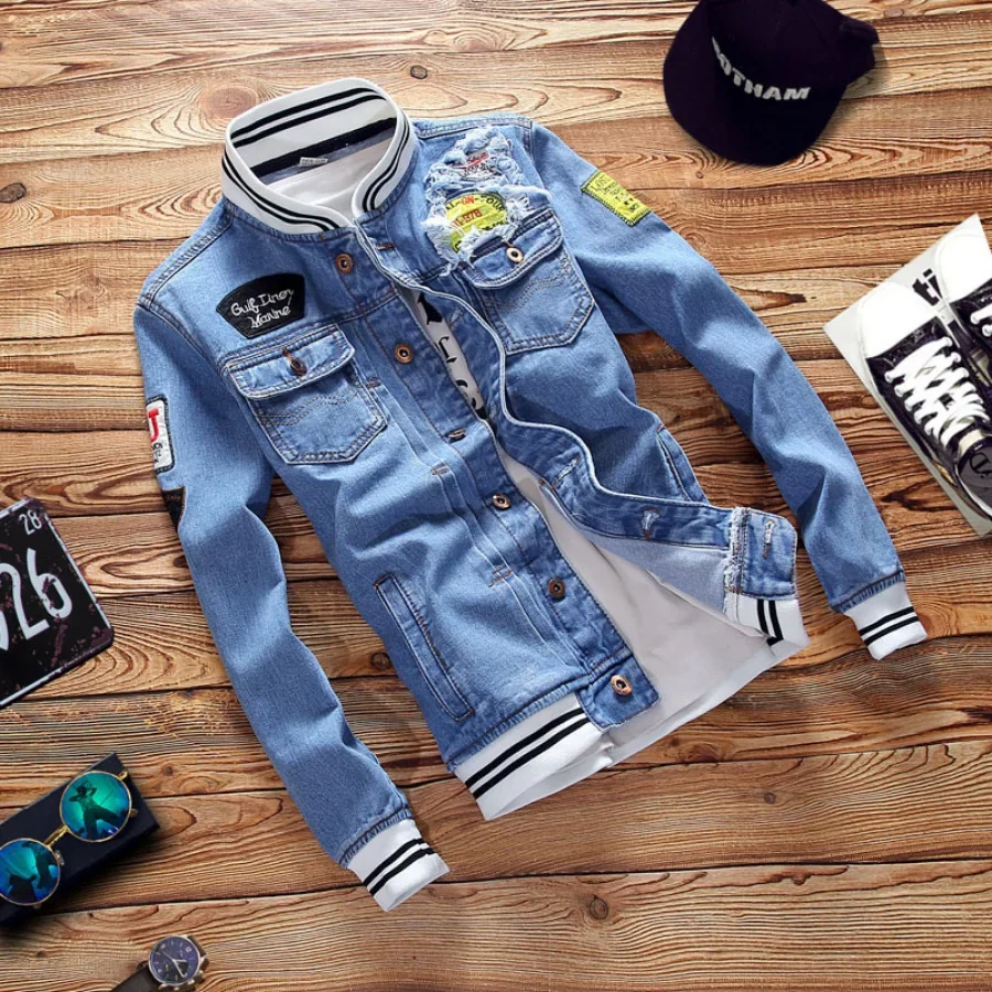New 2026 Men's Denim Jackets F - Mens Fashion Denim Jacket 评论和价格