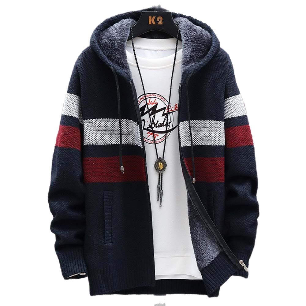 Men's Striped Sweater Coat Thi - Men'S Fashion Zip Sweater 评论和价格