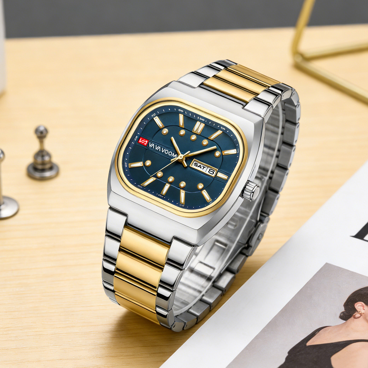 Square New Unique Design Steel - Fashion Mens Watches 评论和价格