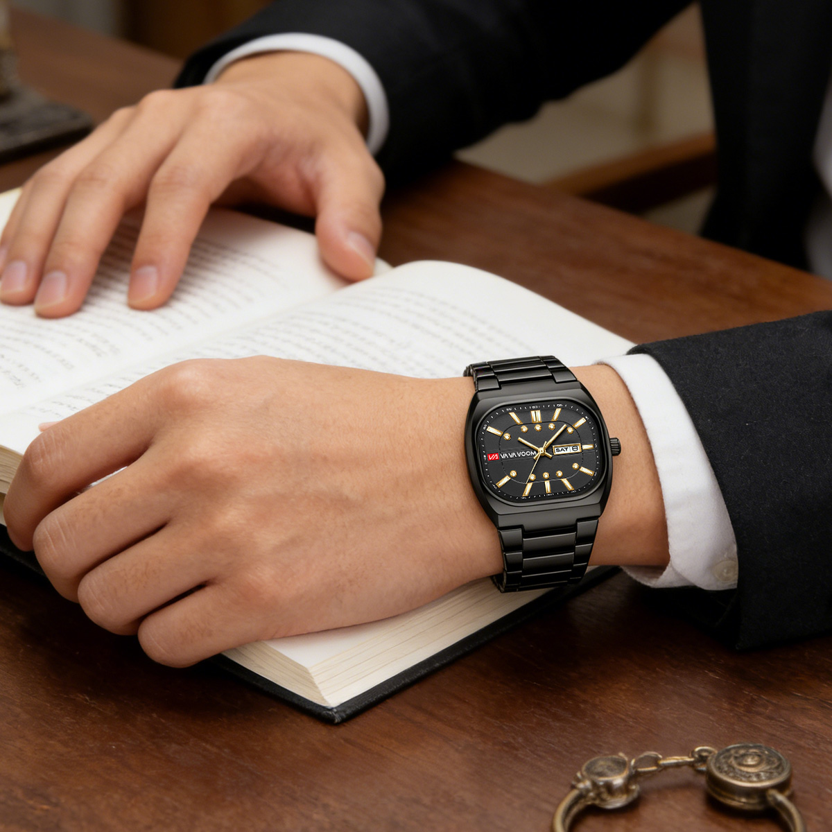Square New Unique Design Steel - Fashion Mens Watches 评论和价格