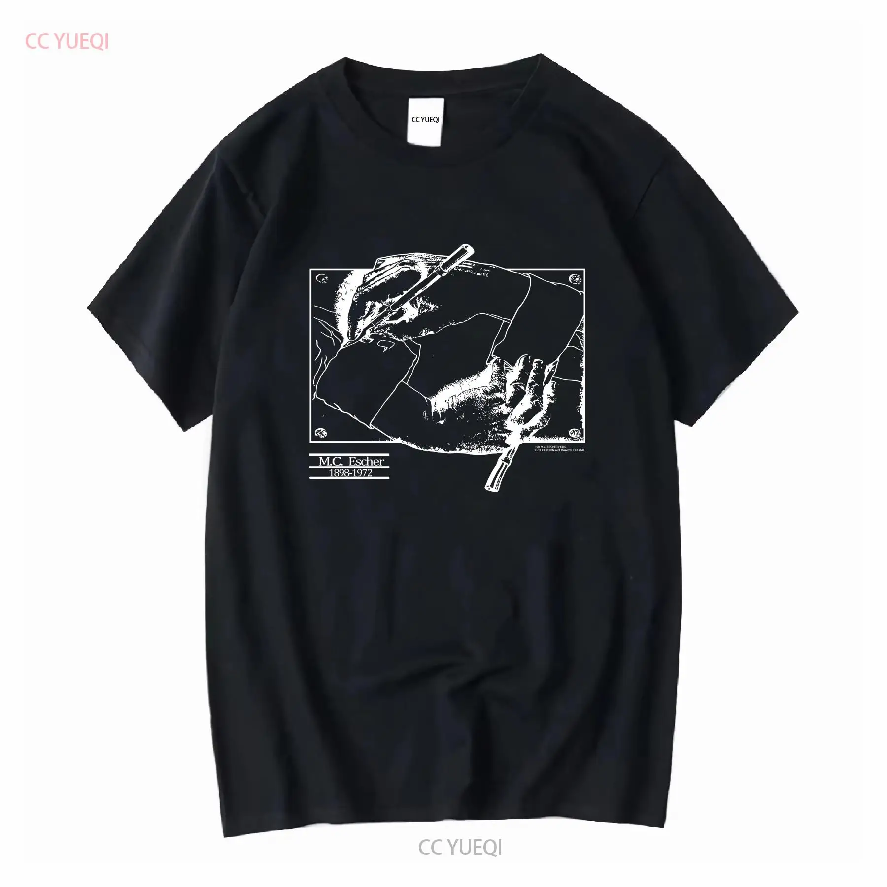 Vintage 1990 MC Escher T Shirt - Mens Fashion Black Shirt 评论和价格