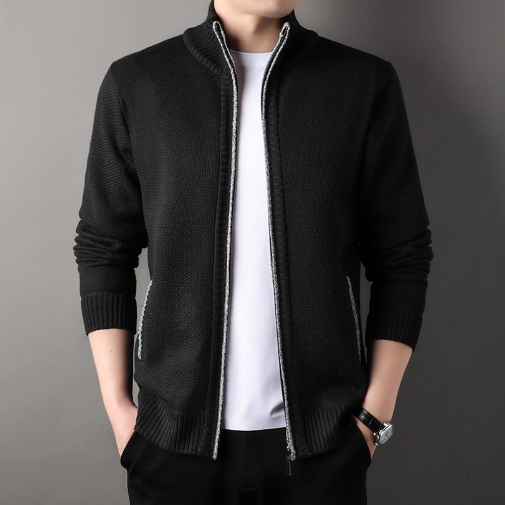 Men's Stand-up Collar Knit Swe - Men'S Fashion Zip Sweater 评论和价格