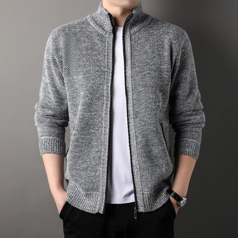Men's Stand-up Collar Knit Swe - Men'S Fashion Zip Sweater 评论和价格