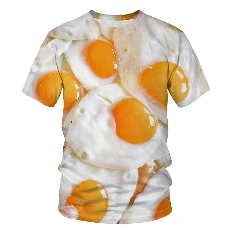 Funny Fried Eggs 3D Printed T- - Men'S Fashion Hamburg 评论和价格