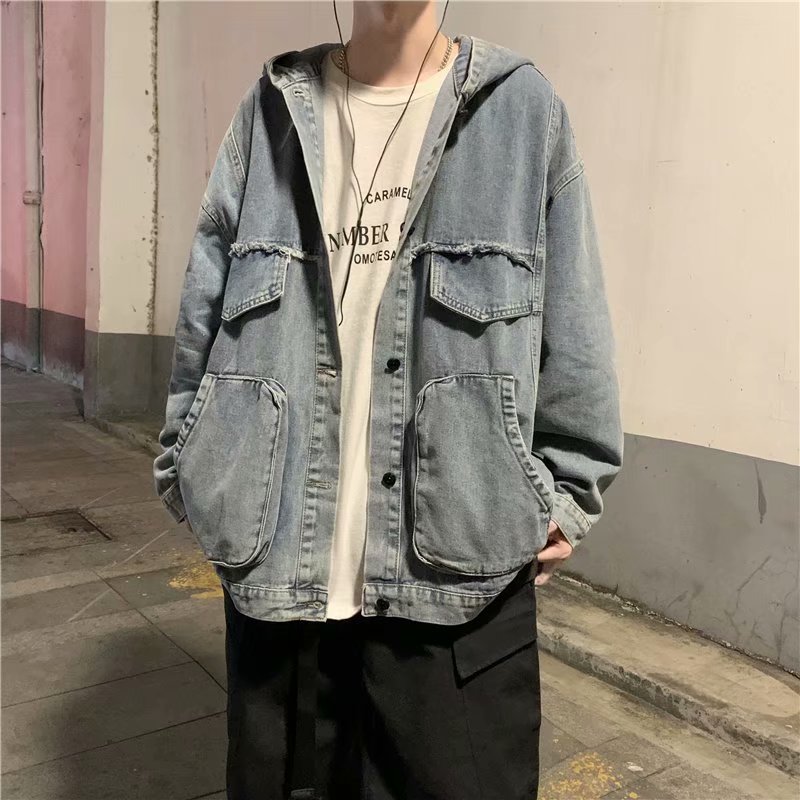 Men Solid Clothing Spring Autu - Mens Fashion Denim Jacket 评论和价格