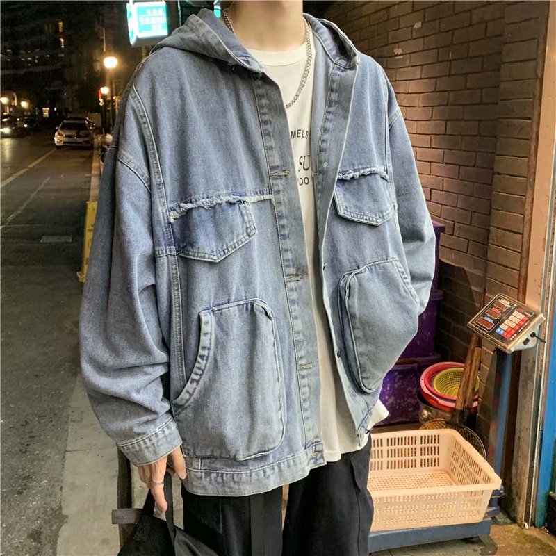 Men Solid Clothing Spring Autu - Mens Fashion Denim Jacket 评论和价格