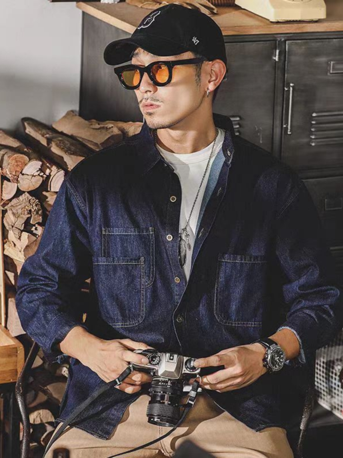 Mens American Retro Denim Jack - Mens Fashion Denim Jacket 评论和价格