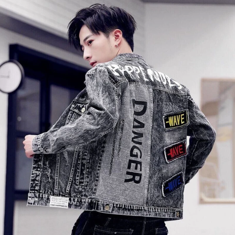 Button Hip Hop Casual Slim Sho - Mens Fashion Denim Jacket 评论和价格