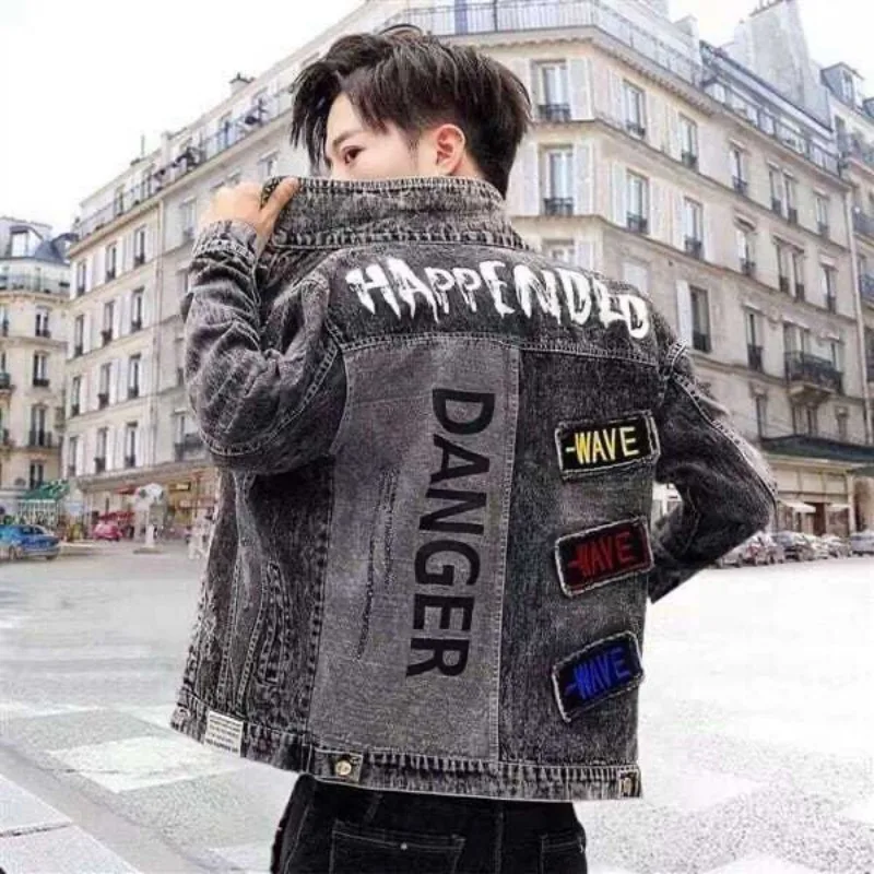 Button Hip Hop Casual Slim Sho - Mens Fashion Denim Jacket 评论和价格