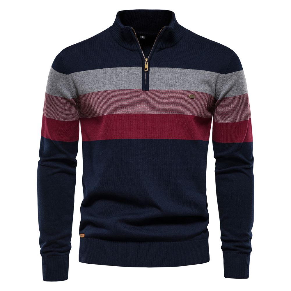 AIOPESON Men's Patchwork Pullo - Men'S Fashion Zip Sweater 评论和价格