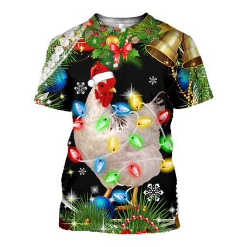 New 3D Xmas Animals Funny T Sh - Mens Xmas Fashion 评论和价格