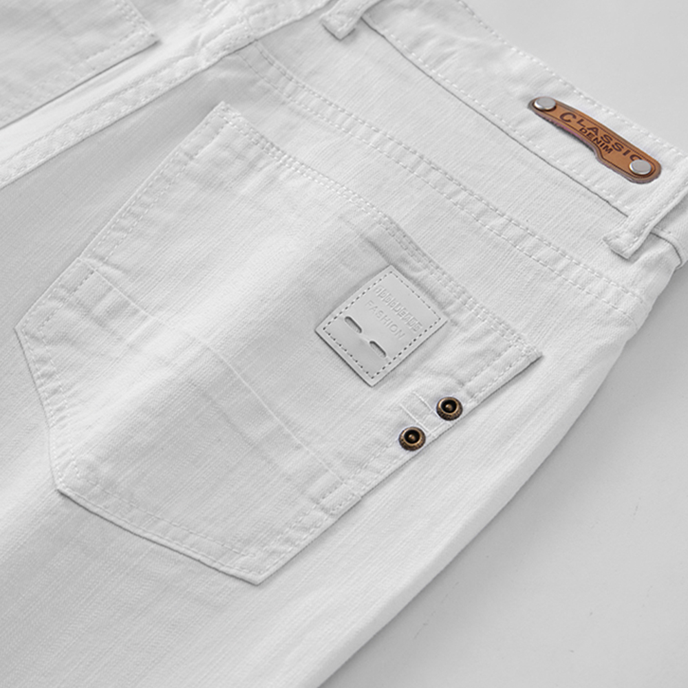 Men White Jeans Elasticity Str - Men'S Fashion For 60 Year Old 评论和价格