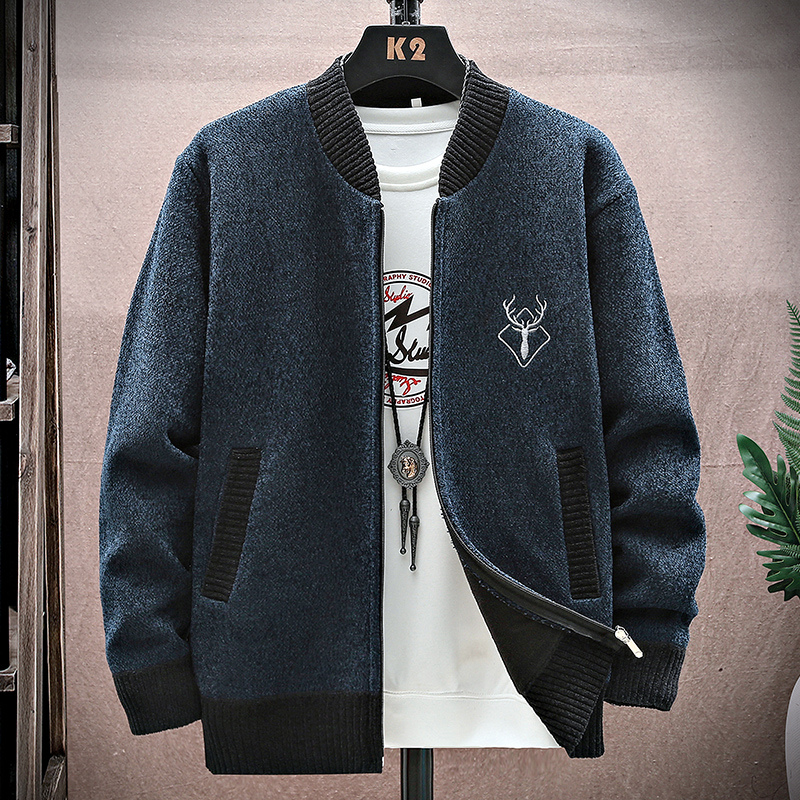 Men Cardigan Knitted Sweaterco - Men'S Fashion Zip Sweater 评论和价格