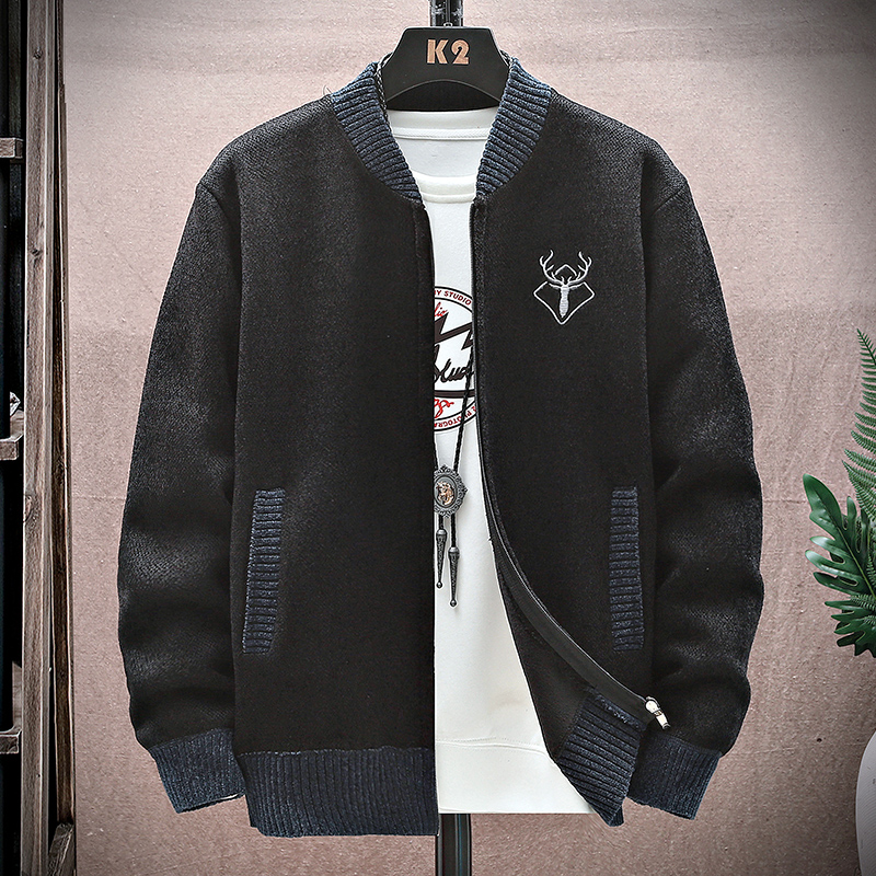 Men Cardigan Knitted Sweaterco - Men'S Fashion Zip Sweater 评论和价格