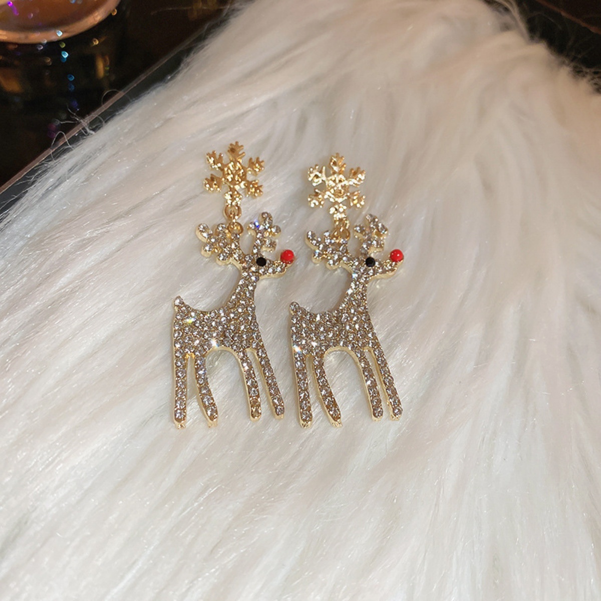 Xmas Holiday Deer Drop Earring - Mens Xmas Fashion 评论和价格