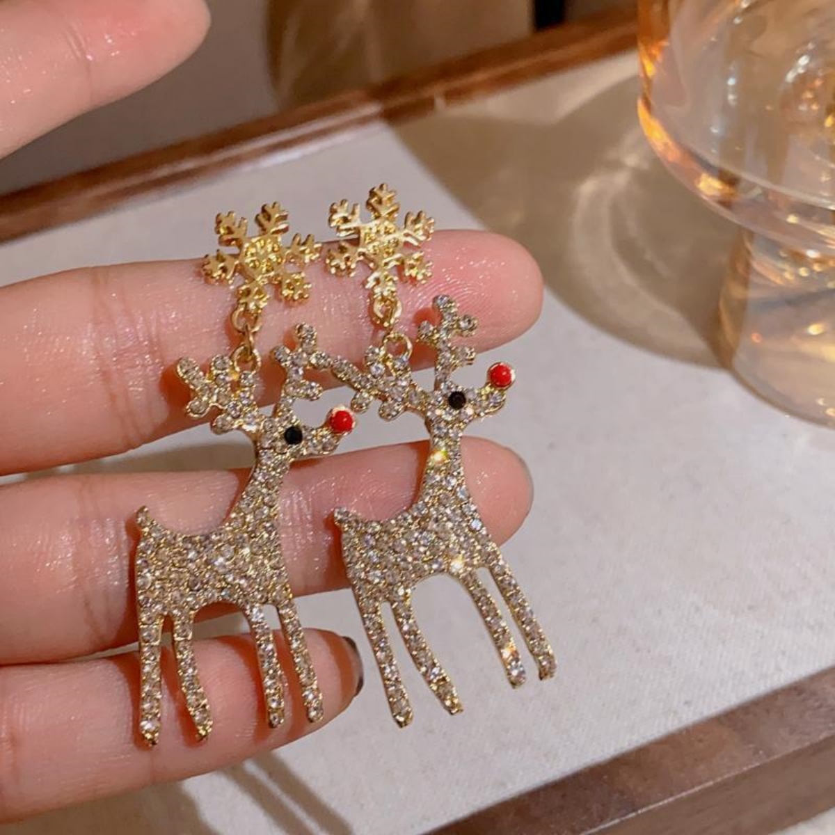 Xmas Holiday Deer Drop Earring - Mens Xmas Fashion 评论和价格