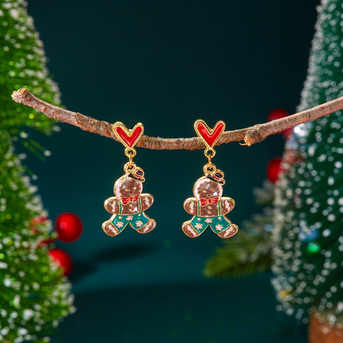 Christmas Enamel Earrings Red  - Mens Xmas Fashion 评论和价格