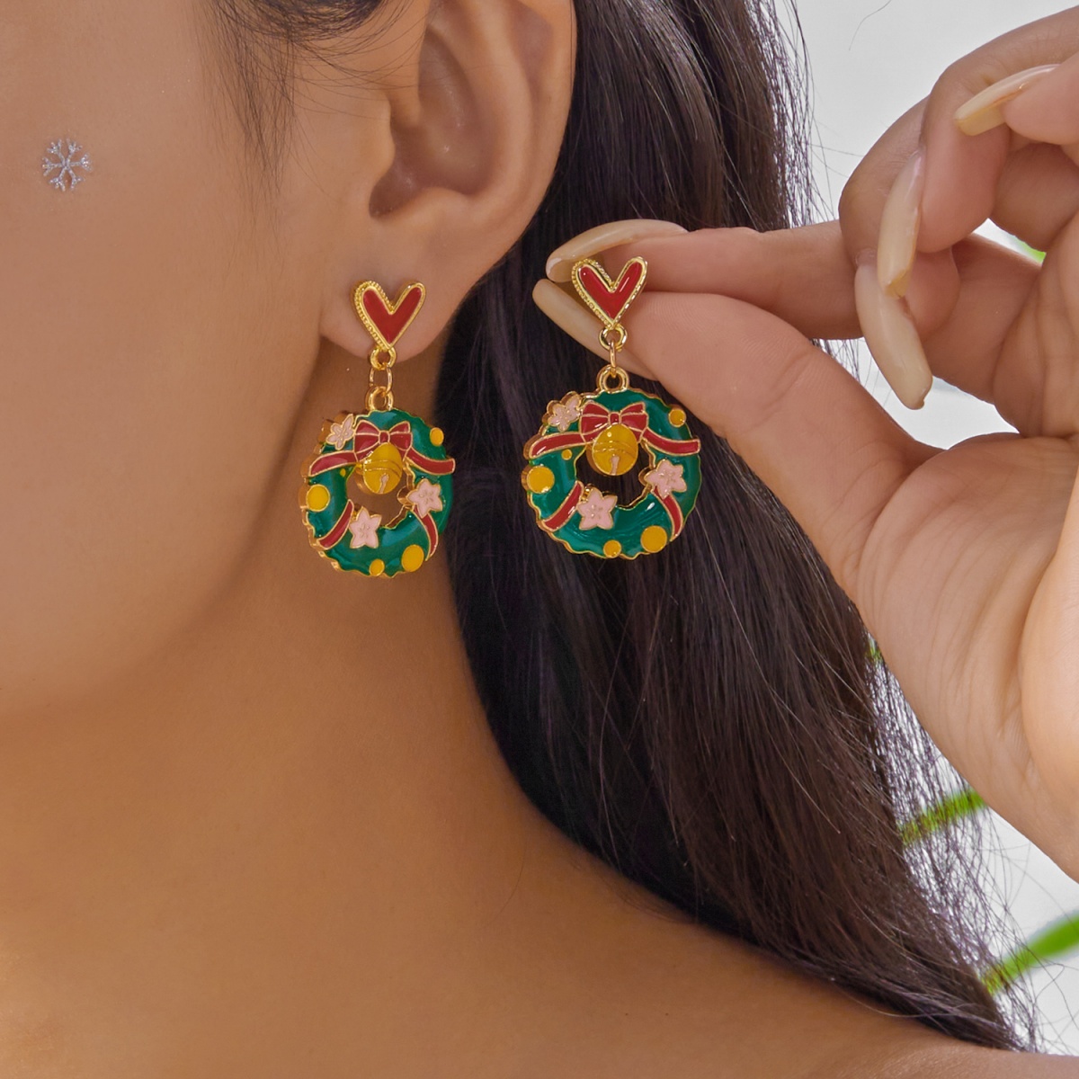Christmas Enamel Earrings Red  - Mens Xmas Fashion 评论和价格