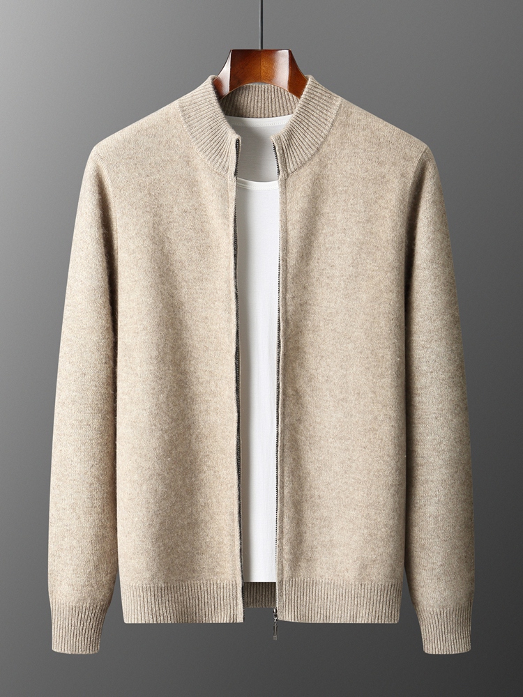 100% Merino Wool Men's Knitwea - Men'S Fashion Zip Sweater 评论和价格