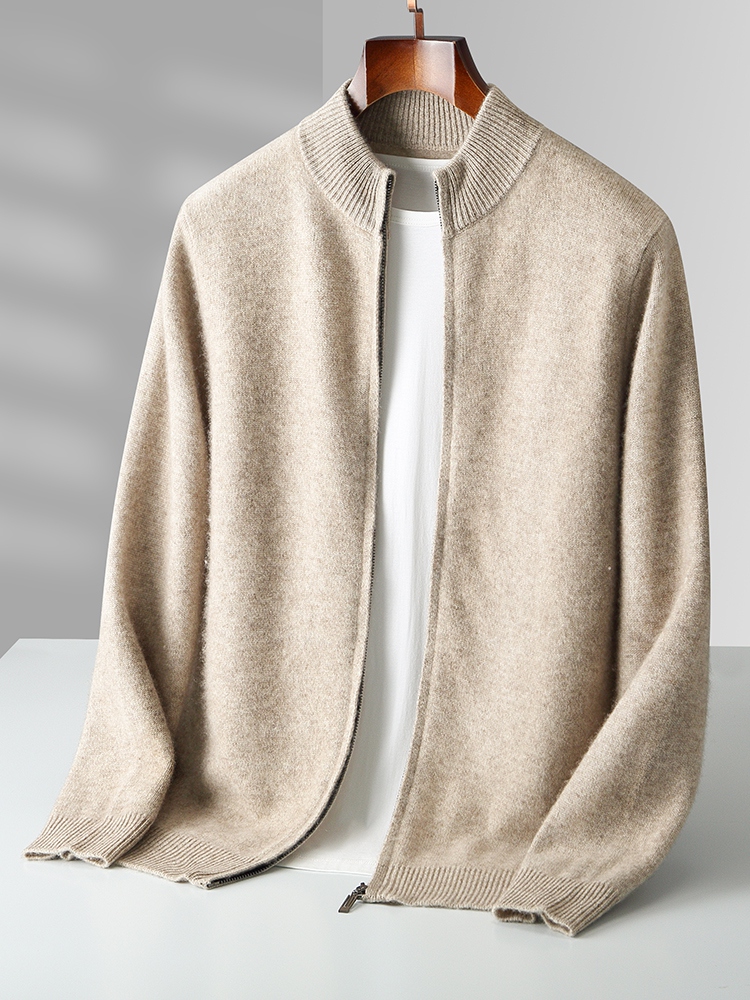 100% Merino Wool Men's Knitwea - Men'S Fashion Zip Sweater 评论和价格