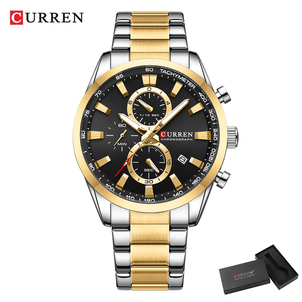 CURREN Casual Quartz Chrono Sp - Fashion Mens Watches 评论和价格