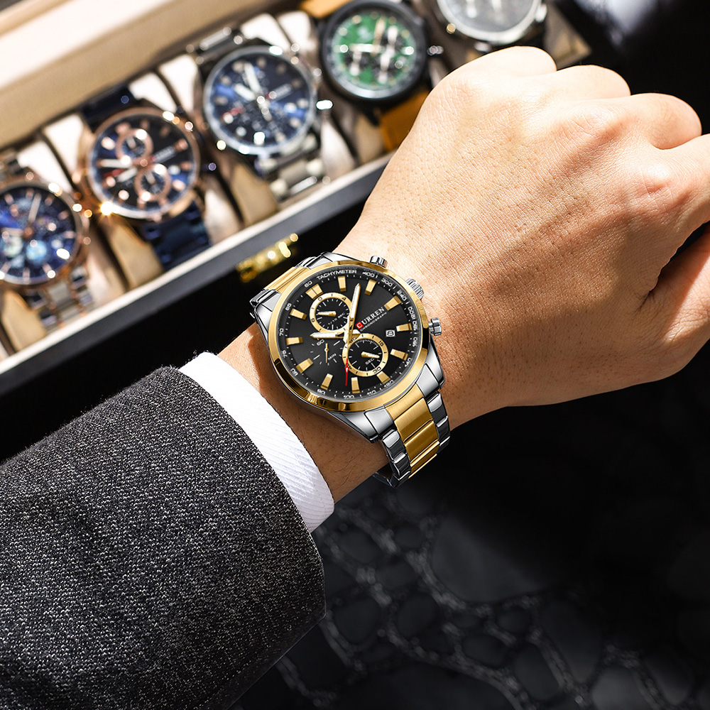 CURREN Casual Quartz Chrono Sp - Fashion Mens Watches 评论和价格