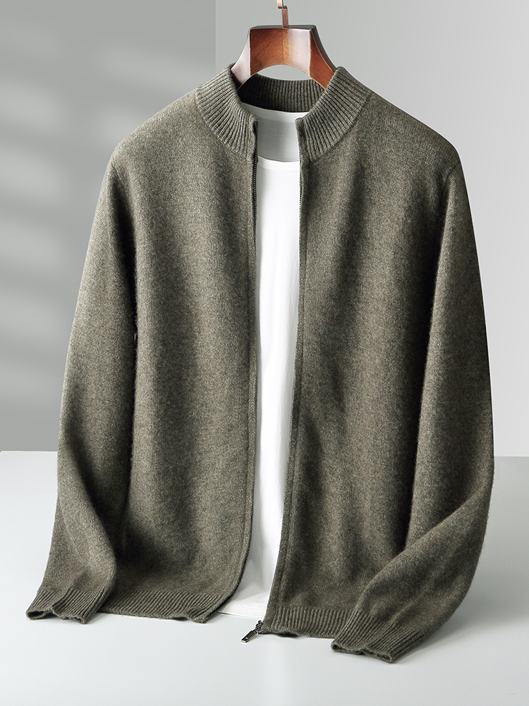 Autumn Winter Men's Woo Cardig - Men'S Fashion Zip Sweater 评论和价格