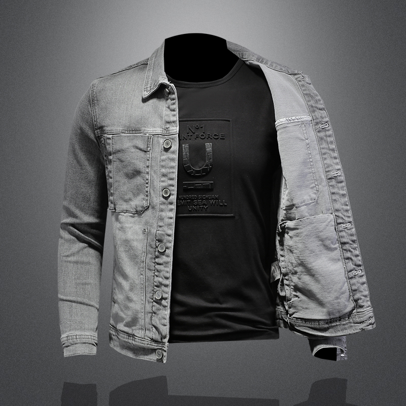 Fashion Denim Jacket Men Cotto - Mens Fashion Denim Jacket 评论和价格