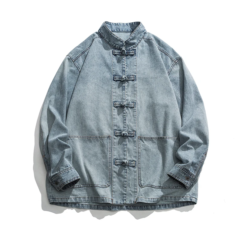 Chinese Style Denim Jacket Men - Mens Fashion Denim Jacket 评论和价格