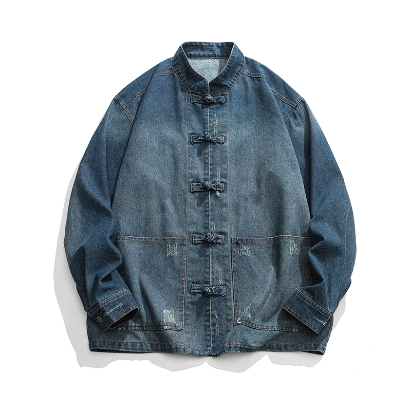 Chinese Style Denim Jacket Men - Mens Fashion Denim Jacket 评论和价格