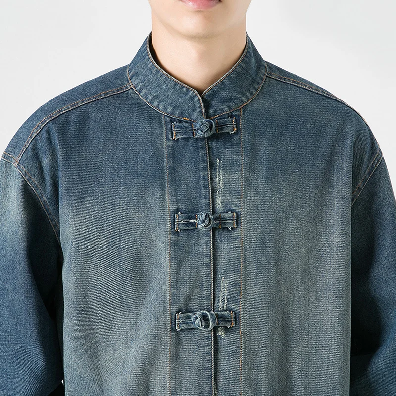 Chinese Style Denim Jacket Men - Mens Fashion Denim Jacket 评论和价格
