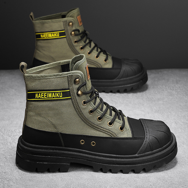 Mens Canvas Boots Fashion High - Mens Fashion Zapatos 评论和价格