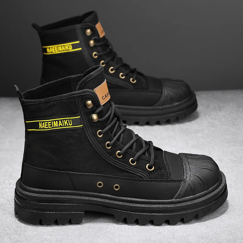 Mens Canvas Boots Fashion High - Mens Fashion Zapatos 评论和价格