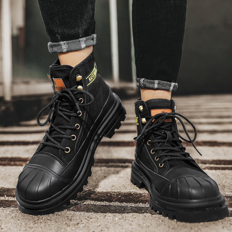 Mens Canvas Boots Fashion High - Mens Fashion Zapatos 评论和价格