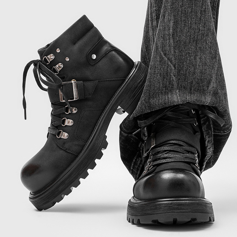 Brand Men Leather Boots Motorc - Men'S Fashion Brands 评论和价格