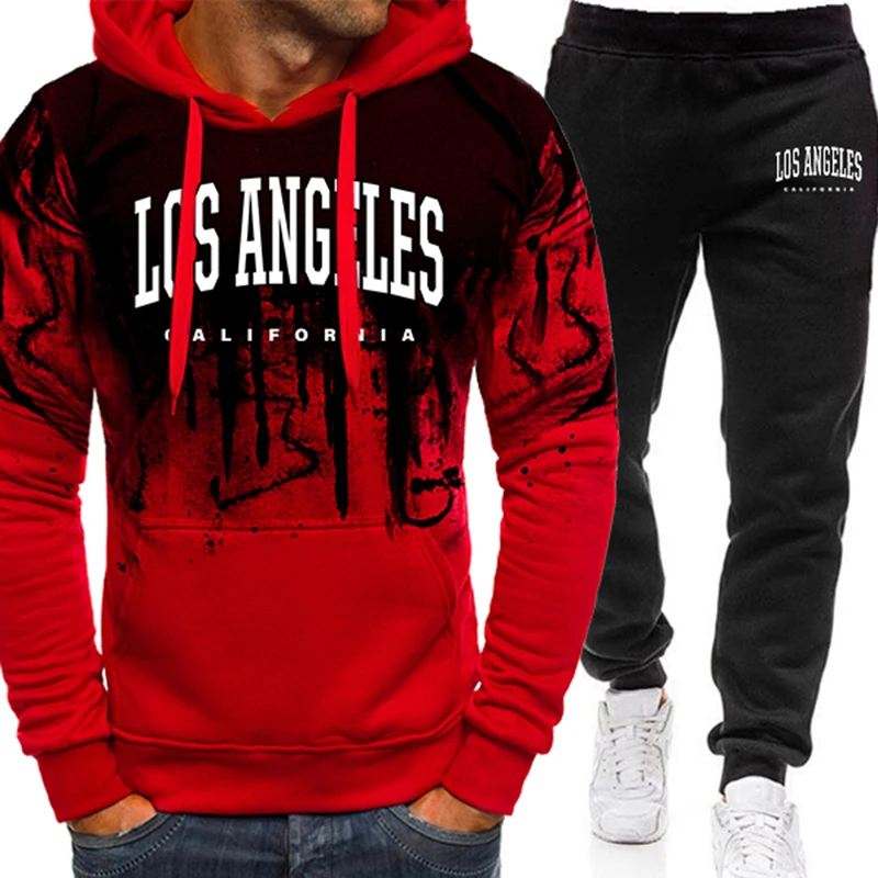 Fashion Men's Tracksuit Print  - Men'S Fashion Clothing 评论和价格